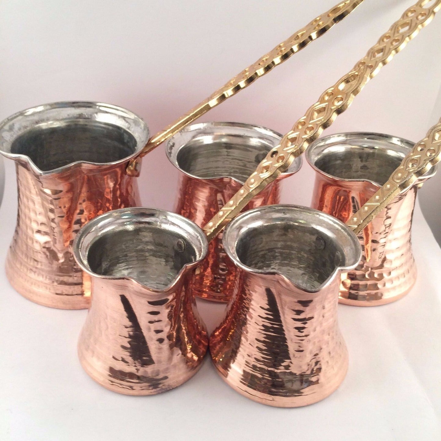 Turkish Copper Handmade Coffee Pot Coffee Maker Cezve 5 Different Sizes