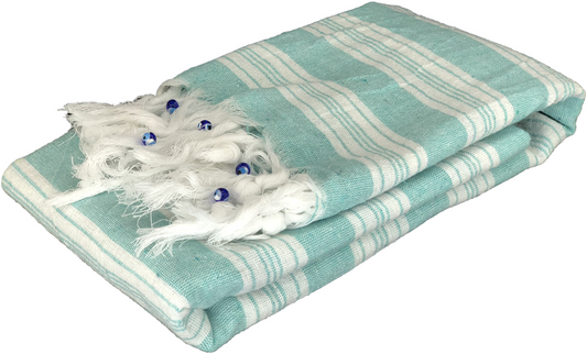 TURKISH TOWEL PESHTEMAL PESTEMAL %100 COTTON FOR BATH SPA GYM BEACH Color:turquois